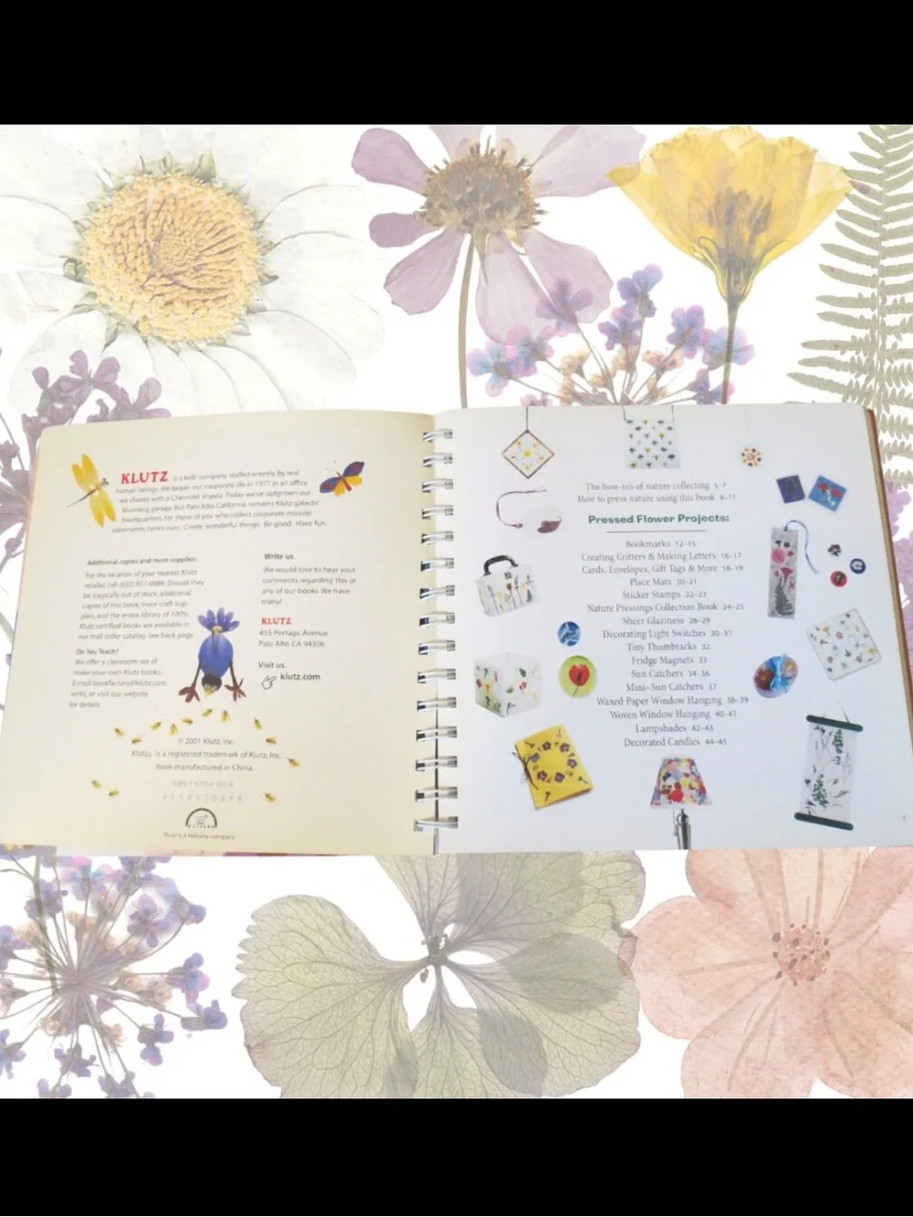 Kids “Squashing Flowers Squeezing Leaves “ Spiral Bound Book. 2001